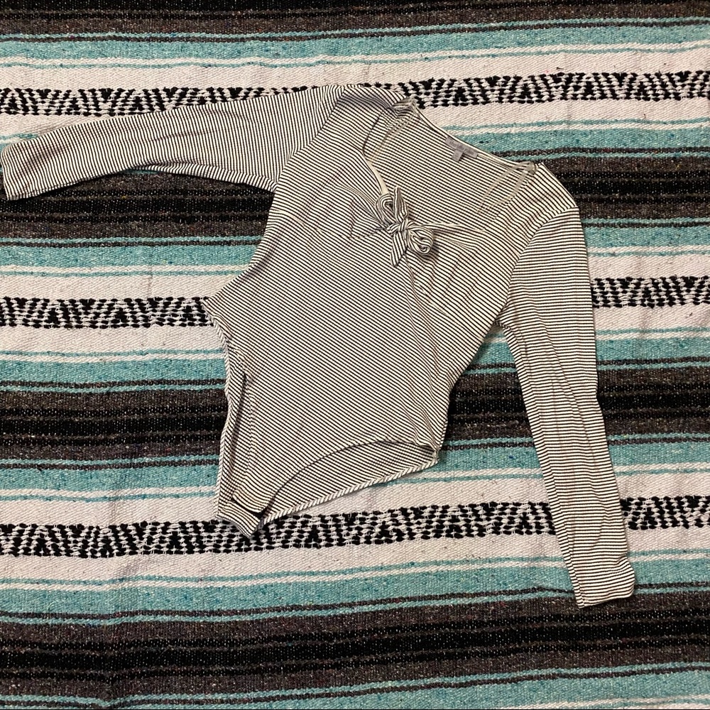 striped bodysuit with bow detail